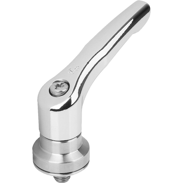 Adjustable Handle W Clamp Force Intensif Size:5 M12X50, Zinc High-Gloss Chromed, Comp:Stainless